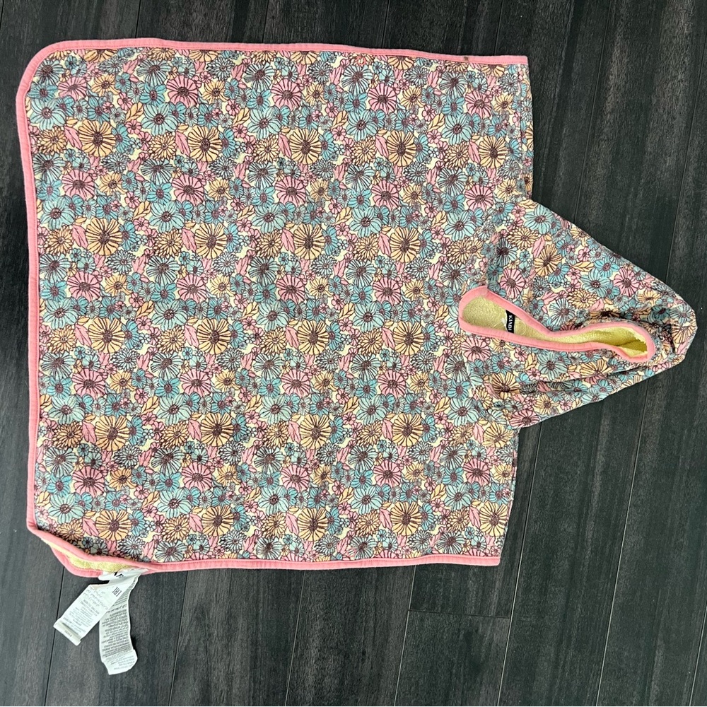 Floral Hooded Kids Poncho organic cotton - Picture 7 of 7